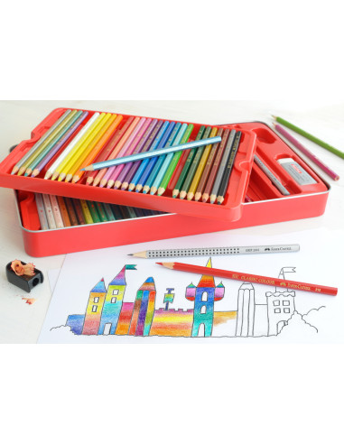 FC115894,Creioane colorate Faber-Castell, 60 culori, cutie metal FC115894,Creioane colorate Faber-Castell, 60 culori, cutie metal