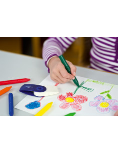 Creioane colorate plastic jumbo grip FABER-CASTELL FC122540, 12 culori  2