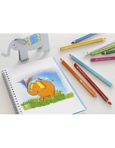 FC116501,CREIOANE COLORATE TRIUNGHIULARE JUMBO 12 CULORI FABER-CASTELL