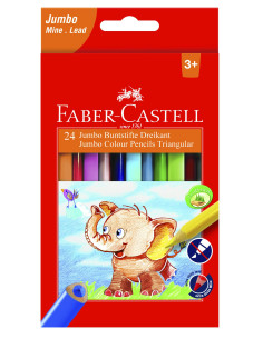 FC116524,Creioane colorate triunghiulare FABER-CASTELL juumbo 24 culori