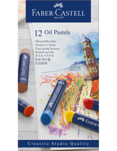 FC127012,CREIOANE ULEI PASTEL 12 CULORI FABER-CASTELL