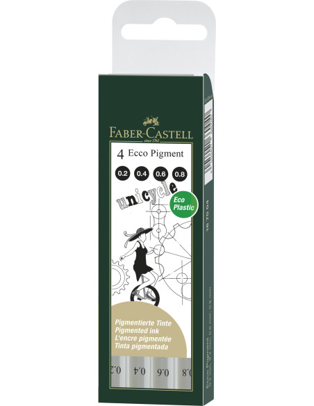 FC167004,Liner eco pigment set 4 buc nou faber-castell