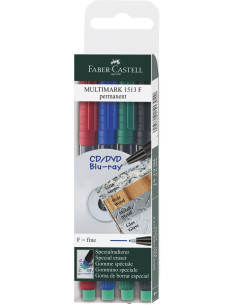 FC151304,MARKER PERMANENT SET 4 F MULTIMARK FABER-CASTELL