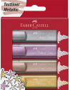 FC154640,Textmarker FABER-CASTELL metalizat, Set 4 culori, FC154640