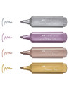 FC154640,Textmarker FABER-CASTELL metalizat, Set 4 culori, FC154640