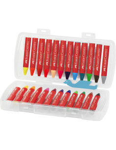 Creioane cerate 24 culori jumbo cutie plastic Faber-Castell 2