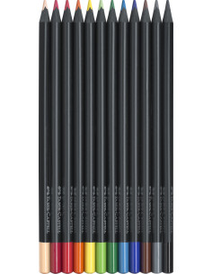 Creioane colorate Faber-Castell Black Edition FC116412, 12 culori  2