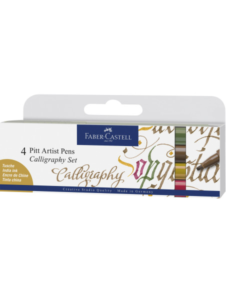 FC167505,PITT ARTIST PEN CALIGRAFIC SET 4 BUC COLOR FABER-CASTELL FC167505,PITT ARTIST PEN CALIGRAFIC SET 4 BUC COLOR FABER-CASTELL