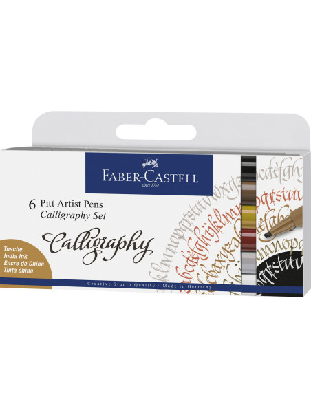 FC167506,Pitt artist pen set caligrafic 6 buc faber-castell