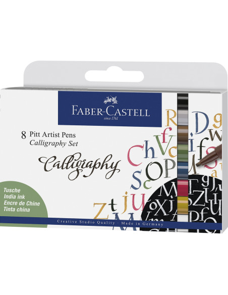 FC167508,Pitt artist pen set caligrafic 8 buc faber-castell