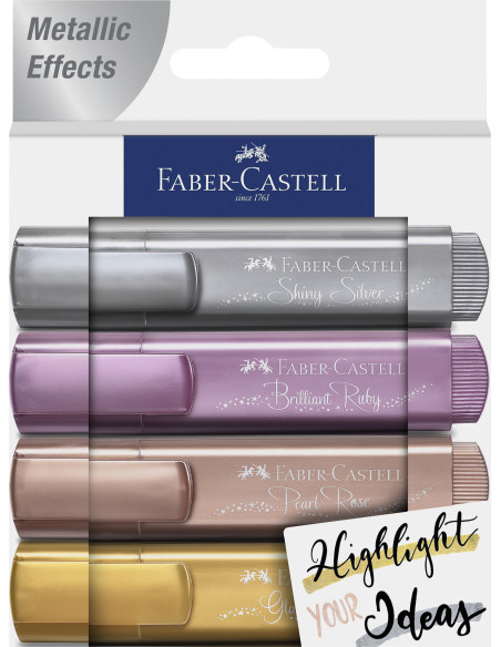 FC154623,TEXTMARKER SET 4 METALIZAT II FABER-CASTELL