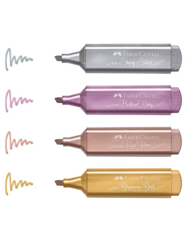 FC154623,TEXTMARKER SET 4 METALIZAT II FABER-CASTELL