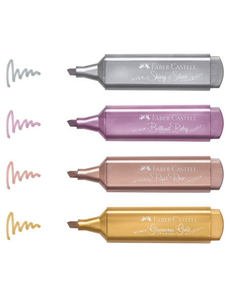 FC154623,TEXTMARKER SET 4 METALIZAT II FABER-CASTELL