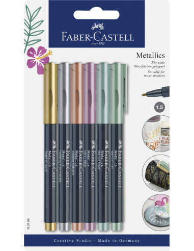 FC160706,Set de markere metalice FABER-CASTELL, 6 buc