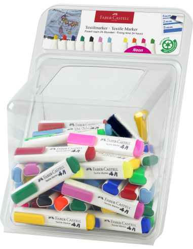 FC159560,DISPLAY 60 BUC MARKER TEXTIL FABER-CASTELL