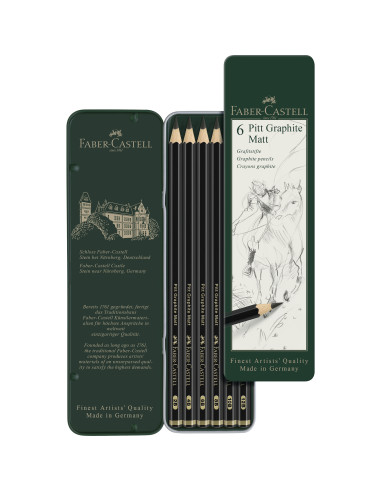 FC115207,SET 6 BUC CREION GRAFIT MAT PITT FABER-CASTELL