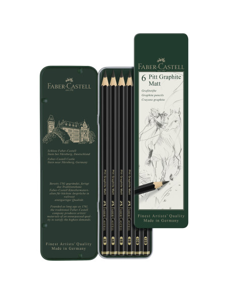FC115207,SET 6 BUC CREION GRAFIT MAT PITT FABER-CASTELL