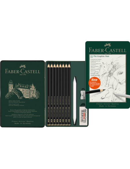 FC115220,Set 11 buc creion grafit mat pitt faber-castell