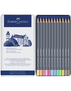 FC114622,Creioane colorate aquarelle FABER CASTELL 12 culori pastel goldfaber 2