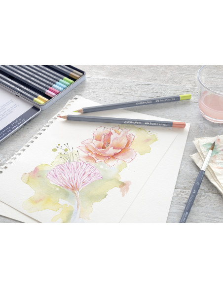 FC114622,Creioane colorate aquarelle FABER CASTELL 12 culori pastel goldfaber