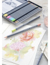 FC114622,Creioane colorate aquarelle FABER CASTELL 12 culori pastel goldfaber