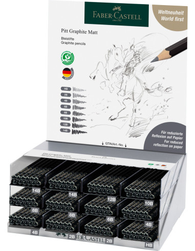 FC115230,DISPLAY 144 BUC CREION GRAFIT MAT PITT FABER-CASTELL