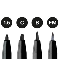 FC167153,Pitt artist pen set 4 buc negru ( 1.5,c,b,fm) faber-castell 2