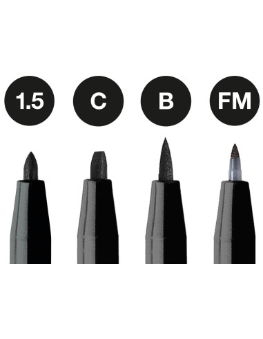 FC167153,Pitt artist pen set 4 buc negru ( 1.5,c,b,fm) faber-castell FC167153,Pitt artist pen set 4 buc negru ( 1.5,c,b,fm) faber-castell