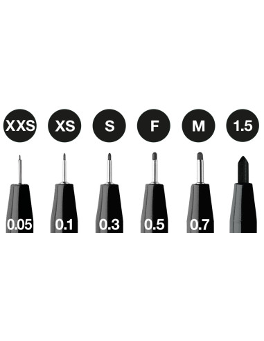 FC167154,PITT ARTIST PEN SET 6 BUC 0.05, 0.1, 0.3, 0.5, 0.7, 0.15 FABER-CASTELL