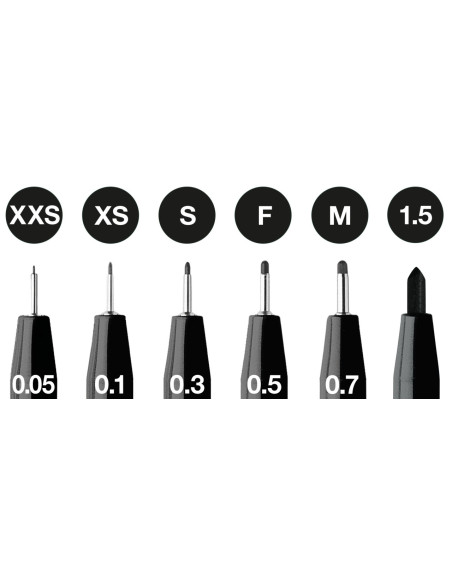 FC167154,PITT ARTIST PEN SET 6 BUC 0.05, 0.1, 0.3, 0.5, 0.7, 0.15 FABER-CASTELL