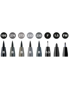 FC167171,Pitt artist pen set 8 buc negru & gri faber-castell 2