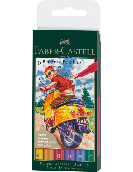 FC167174,Pitt artist pen set 6 buc culori de baza 2022 faber-castell