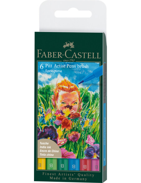 FC167177,Pitt artist pen set 6 buc culori primavara 2022 faber-castell FC167177,Pitt artist pen set 6 buc culori primavara 2022 faber-castell