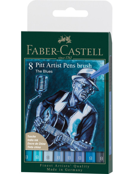 FC167173,Pitt artist pen set 8 buc albastru 2022 faber-castell FC167173,Pitt artist pen set 8 buc albastru 2022 faber-castell