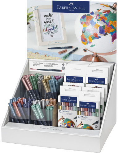 FC160714,DISPLAY 240 BUC MARKER METALLICS FABER-CASTELL