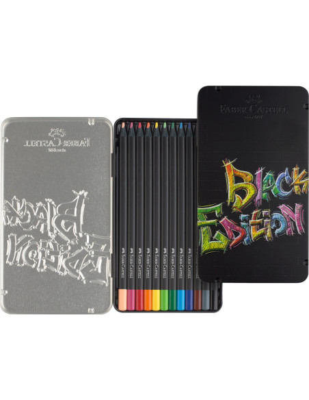FC116413,CREIOANE COLORATE 12 CULORI BLACK EDITION CUTIE METAL FABER-CASTELL