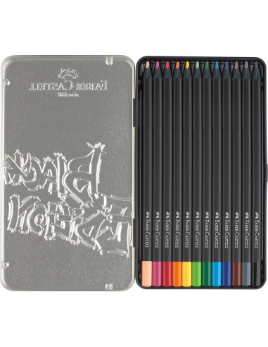 FC116413,CREIOANE COLORATE 12 CULORI BLACK EDITION CUTIE METAL FABER-CASTELL