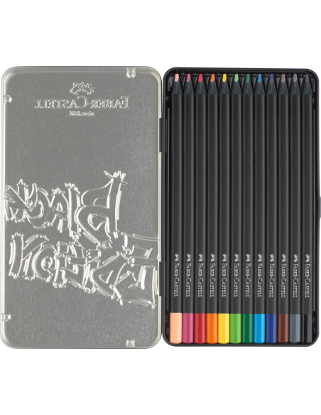 FC116413,CREIOANE COLORATE 12 CULORI BLACK EDITION CUTIE METAL FABER-CASTELL