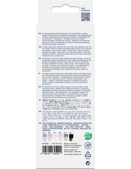 FC164522,Marker solubil 2 capete set 6 buc tonuri de gri goldfaber faber-castell