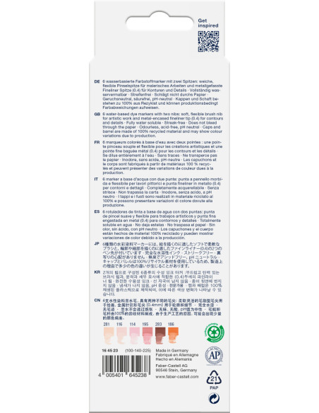 FC164523,Marker solubil 2 capete set 6 buc portret goldfaber faber-castell