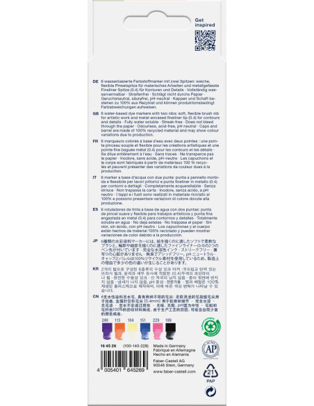 FC164526,Marker solubil 2 capete set 6 buc fantasy goldfaber faber-castell FC164526,Marker solubil 2 capete set 6 buc fantasy goldfaber faber-castell