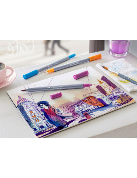 FC164527,Marker solubil 2 capete set 6 buc flori goldfaber faber-castell FC164527,Marker solubil 2 capete set 6 buc flori goldfaber faber-castell