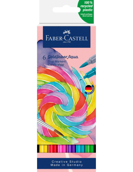 FC164528,Marker solubil 2 capete set 6 buc candy shop goldfaber faber-castell