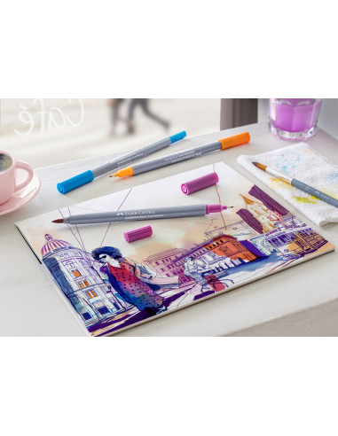 FC164624,Marker solubil 2 capete set 24 buc candy shop goldfaber faber-castell