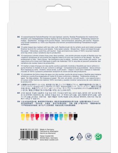 FC164612,Marker solubil 2 capete set 12 buc goldfaber faber-castell