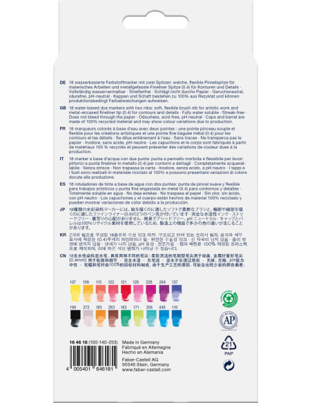 FC164618,Marker solubil 2 capete set 18 buc goldfaber faber-castell