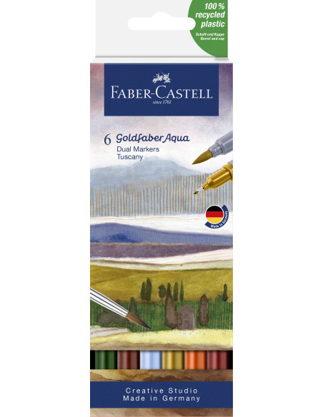 FC164521,Marker solubil 2 capete set 6 buc toscana goldfaber faber-castell