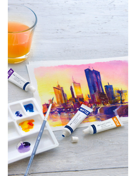 FC169612,TEMPERA ACUARELE 12 CULORI 9ML + PALETA FABER-CASTELL