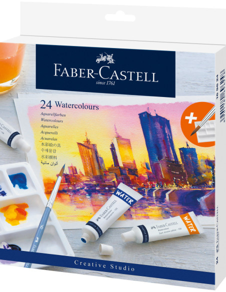 FC169624,TEMPERA ACUARELE 24 CULORI 9ML + PALETA FABER-CASTELL FC169624,TEMPERA ACUARELE 24 CULORI 9ML + PALETA FABER-CASTELL