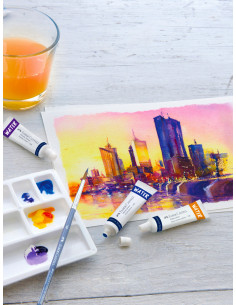 FC169624,TEMPERA ACUARELE 24 CULORI 9ML + PALETA FABER-CASTELL 2